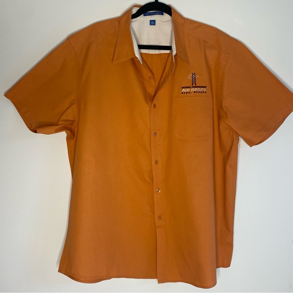 National Championship Air Races Nevada Orange Short-Sleeve Men's Button-Up Shirt